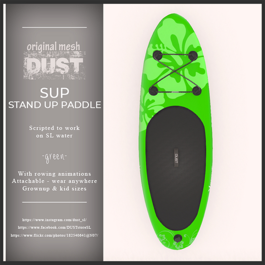 Second Life Marketplace DUST SUP green [grownups & kids] wearable